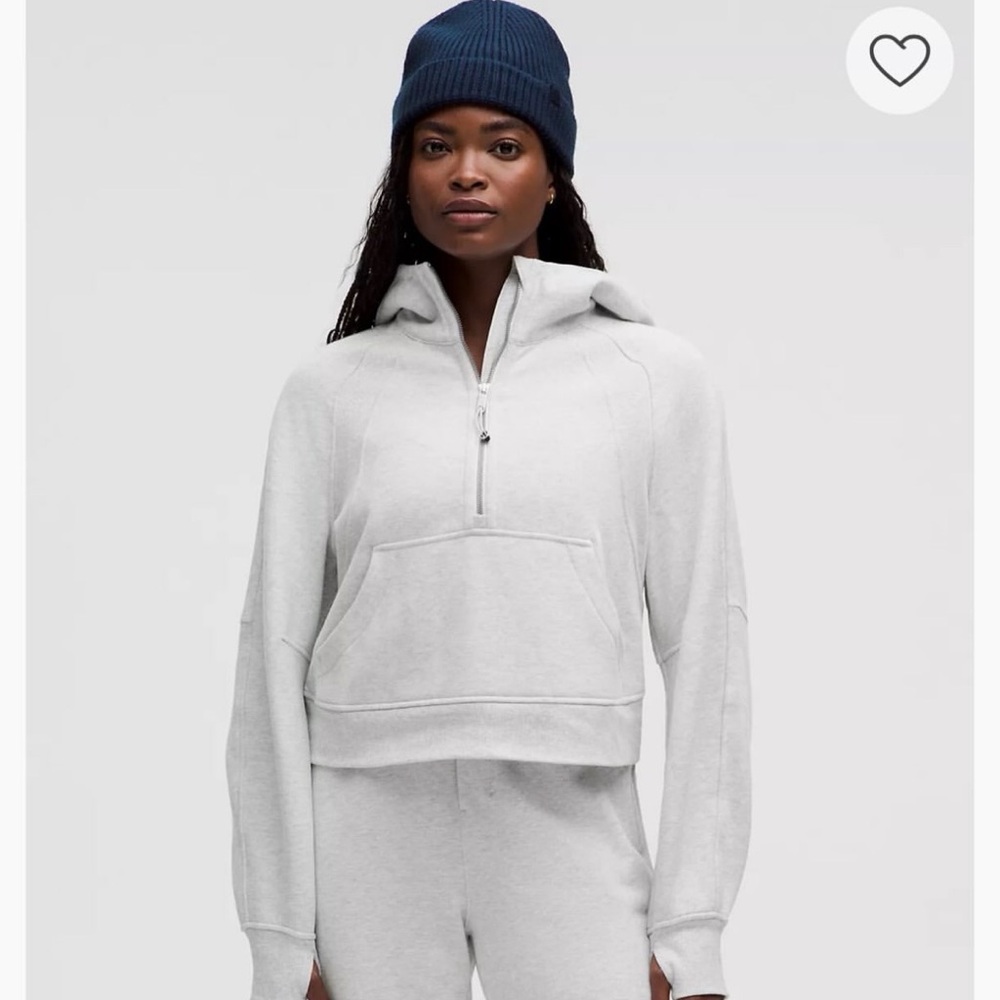 Lululemon Athletica Light Gray Half-Zip Hoodie